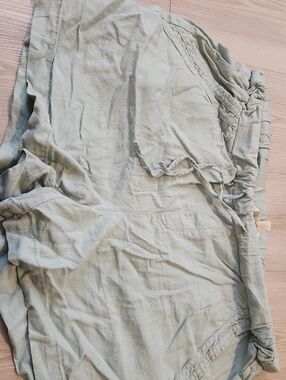 Briggs New York High-Waist Drawstring Shorts in Sage Green